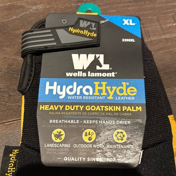 Wells Lamont HydraHyde heavy duty goat skin palm,water resistant leather gloves - Picture 2 of 8